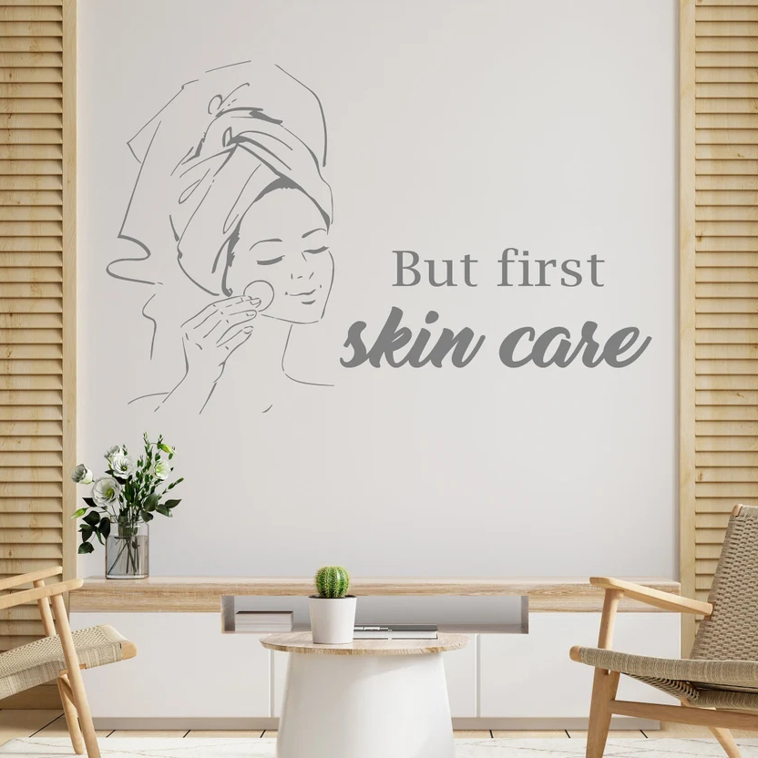 Skincare Quote - Pa Salon Frau Gesicht Wandtattoos Gesichtsbehandlungen