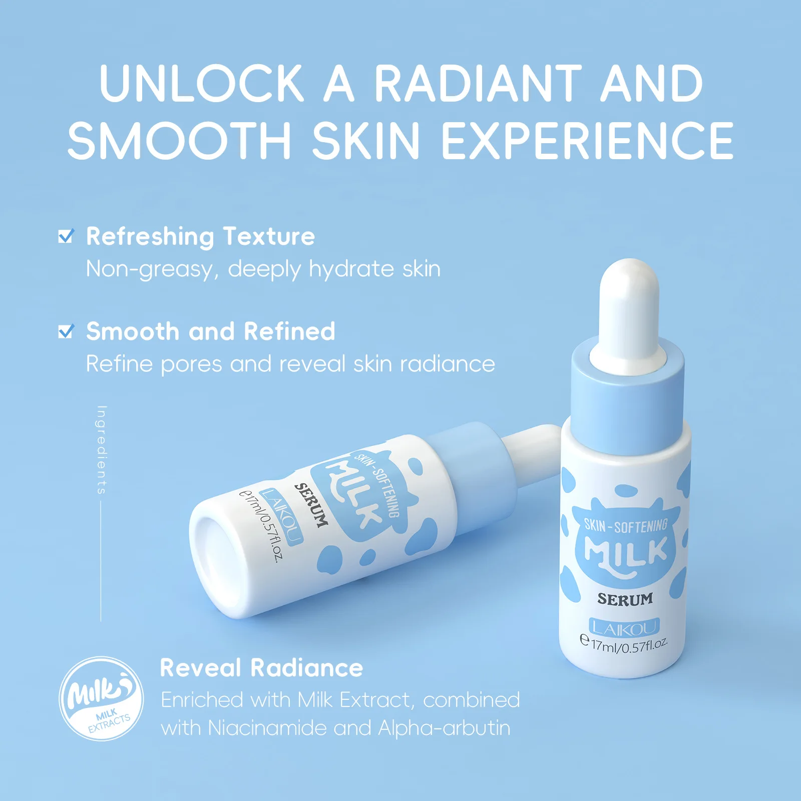 17ml Milch-Gesichtsserum für G – Alpha Arbutin Serum Bewertung und Preis
